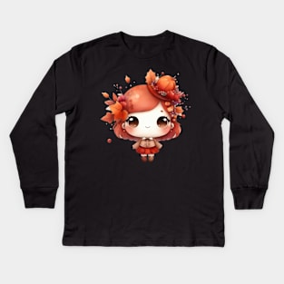 Little Cuties - Fall Girl Kids Long Sleeve T-Shirt